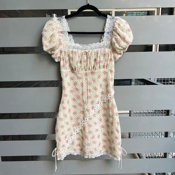 For Love & Lemons Maxine Floral Mini Dress Size XXS - Picture 2 of 8